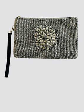 Bamboo Trading Company elegant beaded wristlet/clutch
